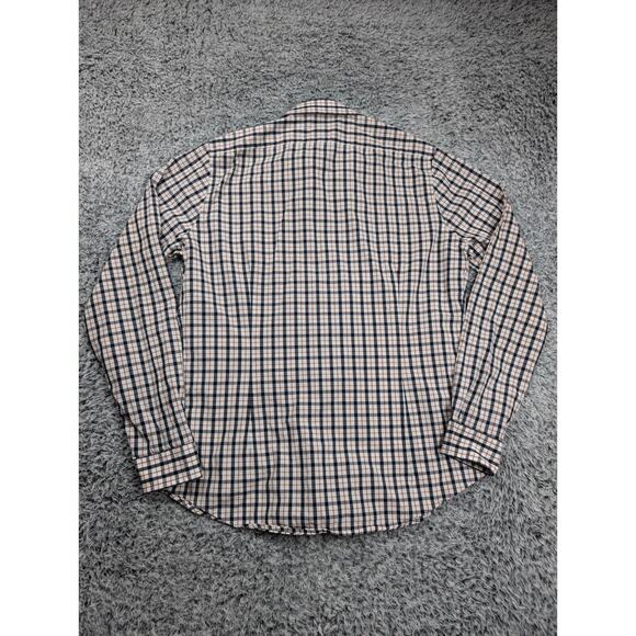 Express Shirt Men Medium Black Orange Fitted Normcore Long Sleeve Preppy Casual - Picture 5 of 6